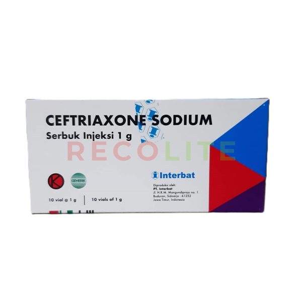 CEFTRIAXONE SODIUM INJ INTERBAT BOX/10 VIAL